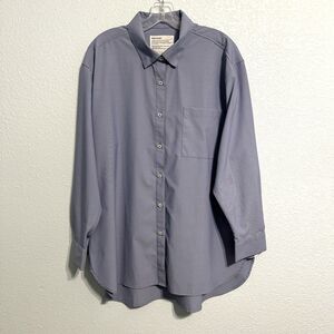 Ministry of Supply Shirt Blue Aero Zero Dress Shirt, Womens Size XL Long Sleeve
